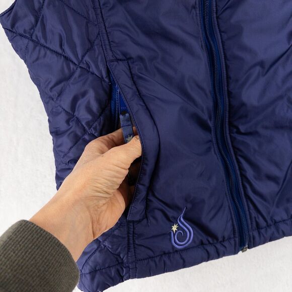 ISIS Thermolite Vest Size 6 Quilted Puffer Zip Up Purple Pockets Lightweight - Picture 8 of 12